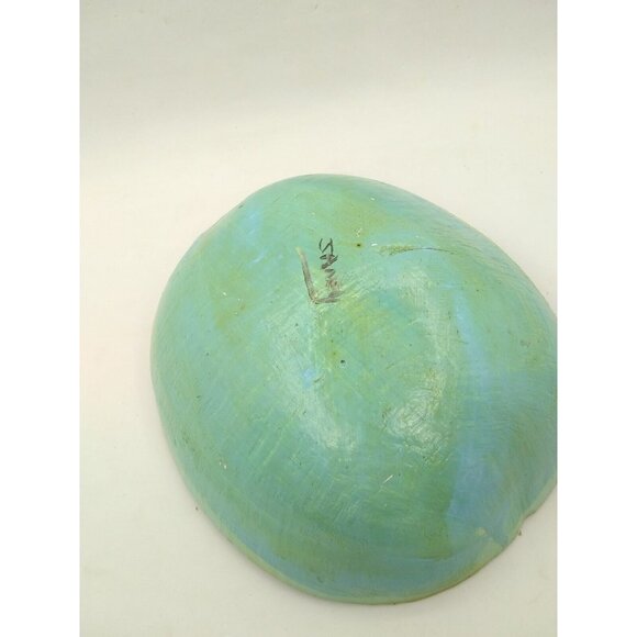 Hand Painted Coconut Shell W/Tropical Orange Fish Signed Beach House Decor - Picture 5 of 9